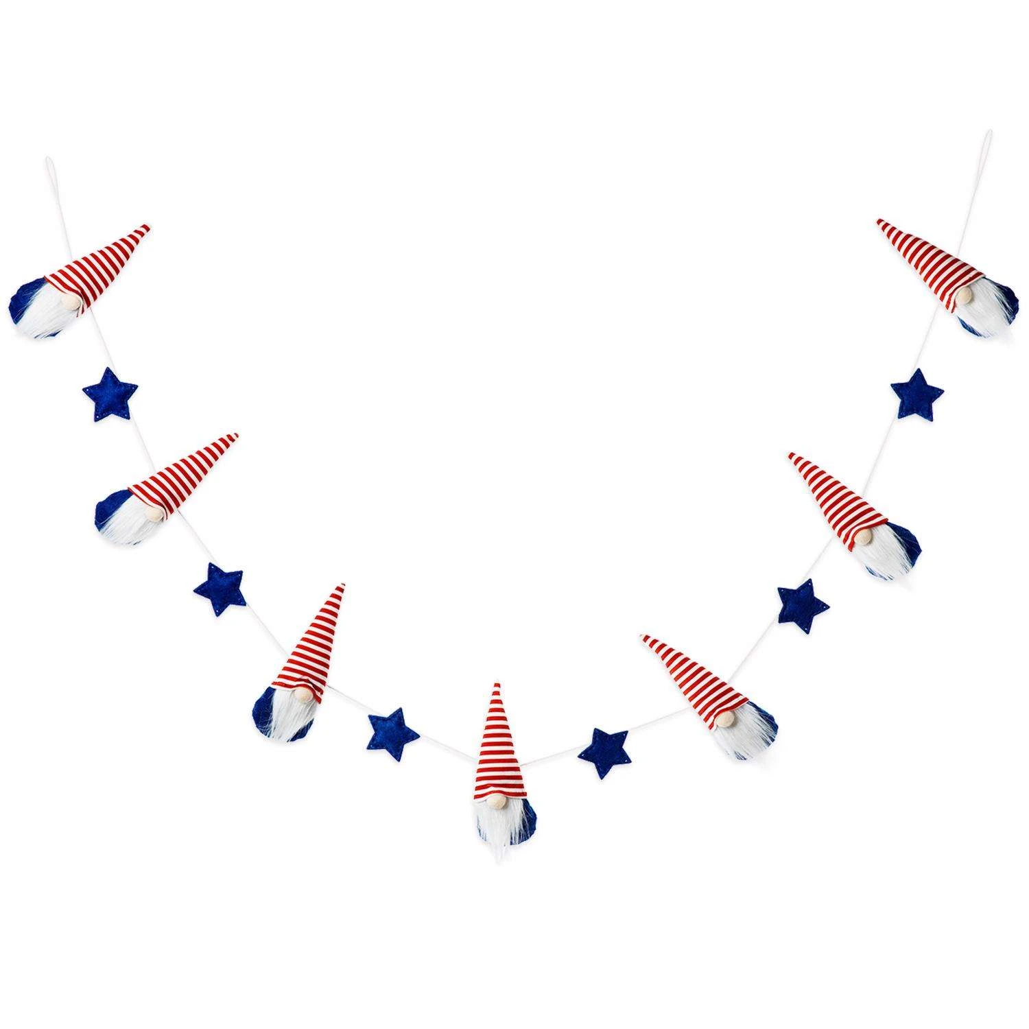 Glitzhome Patriotic Garland Polyester 1 Pc