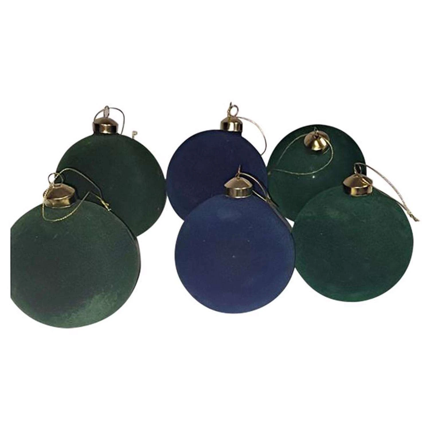 Sullivans Blue/Green Velvet Ball Ornament 4 In.