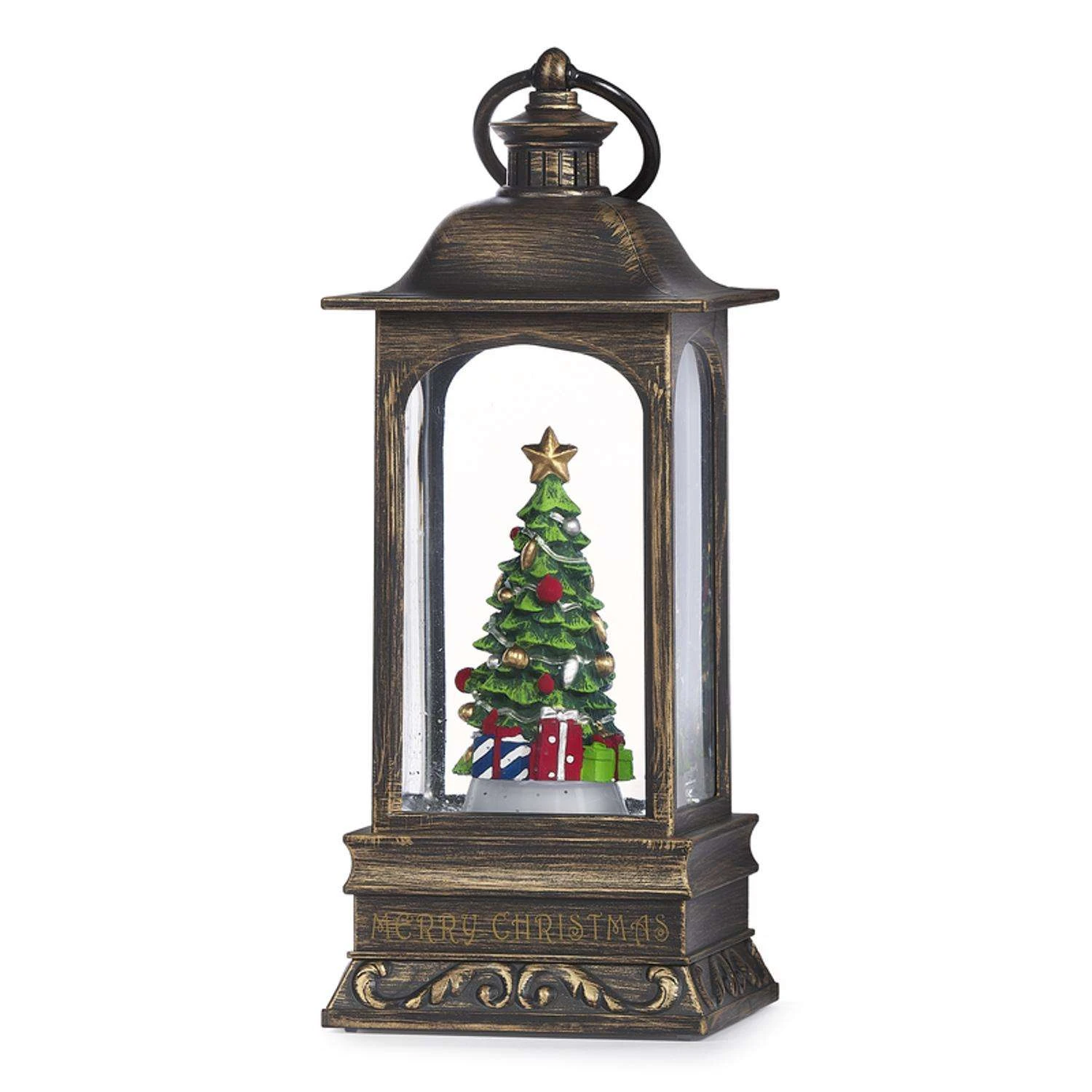 Roman Swirl Confetti Lite LED Multicolored Swirl Rotating Tree Lantern Indoor Christmas Decor 9.25 I