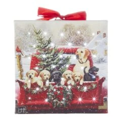 Raz Incandescent Multicolored Lab Dogs In Pickup Truck Ornament 6 In.