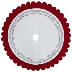 Celebrations Home Red/White Merry Christmas Tree Skirt 26.8 In.