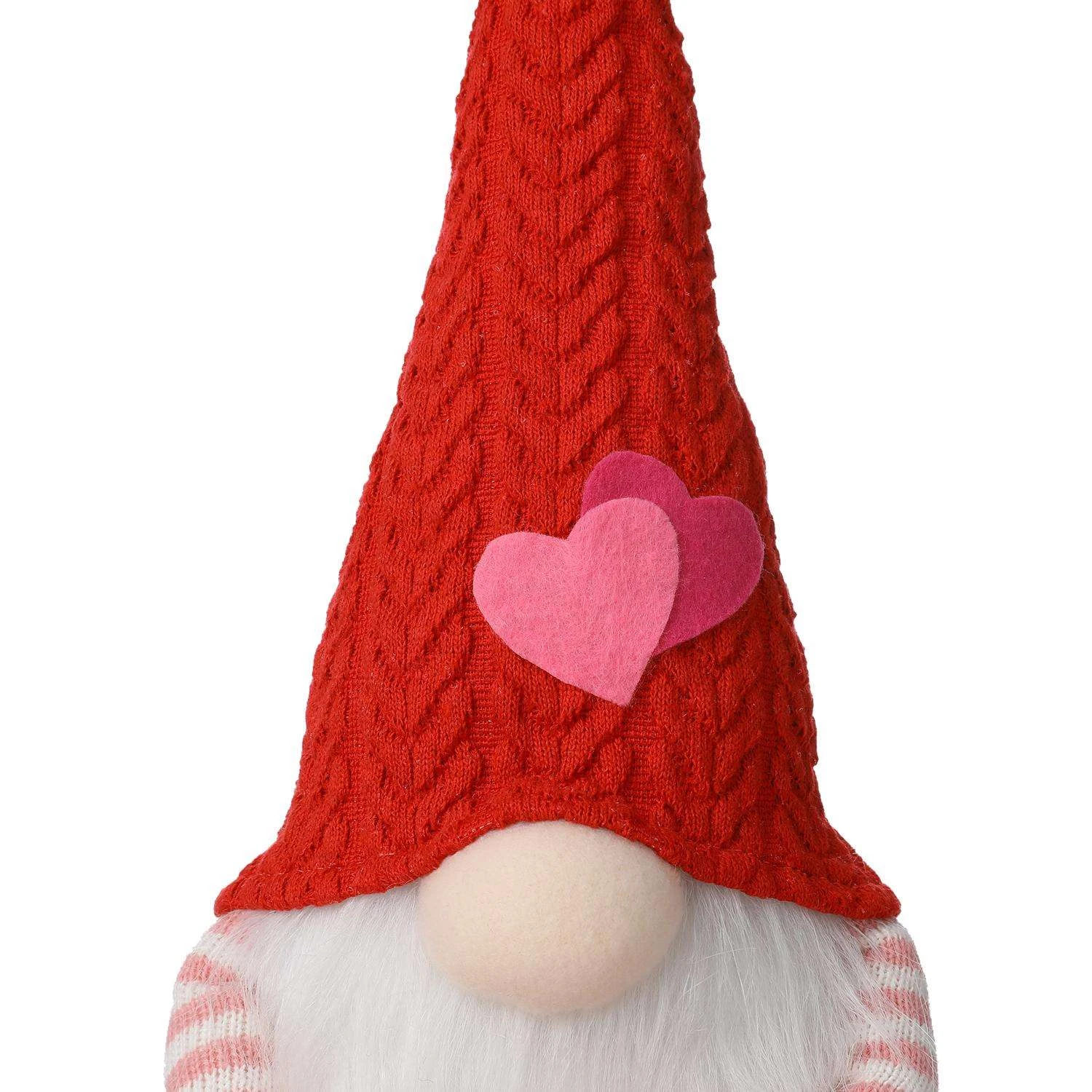 Glitzhome Valentine's Gnome Shelf Sitter With Dangling Legs Polyester/Sand 1 Pc - Image 5