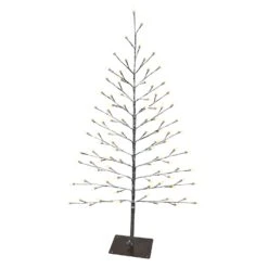 Holiday Bright Lights LED Black/Warm White Flat Stick Christmas Tree 48 In.