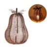 Alpine Warm Candle 12 In. LED Elongated Mesh Pumpkin With Candle Tabletop Decor