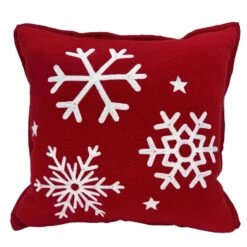 Celebrations Home Red/White Snowflake Pillow 5 In.