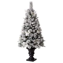 Glitzhome 4 Ft. Pencil LED 100 Ct Pine Artificial Christmas Tree