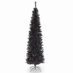 National Tree Company 6 Ft. Slim Black Tinsel Christmas Tree