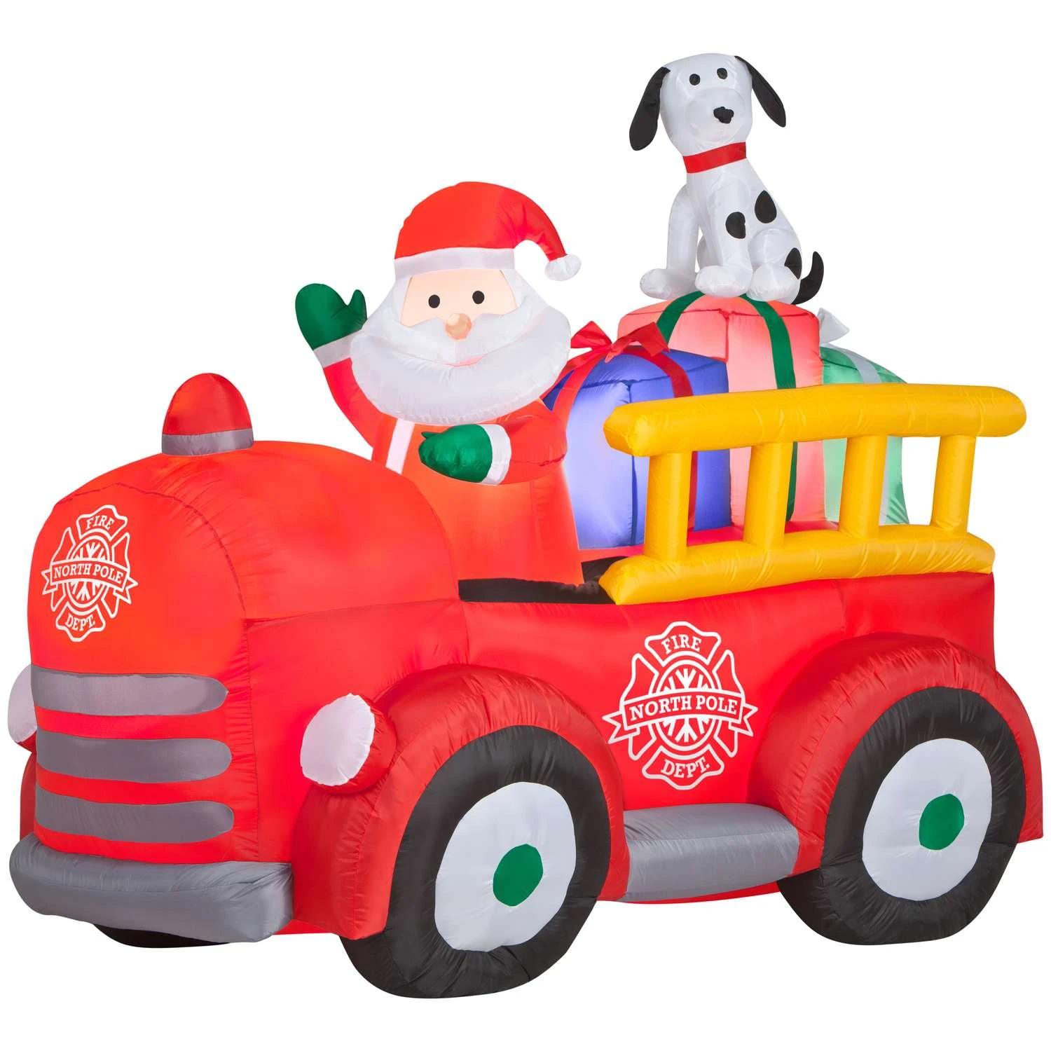 Gemmy LED Santa And Firetruck 5 Ft. Inflatable