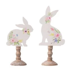 Glitzhome Easter Table Decor MDF/Wood 2 Pc