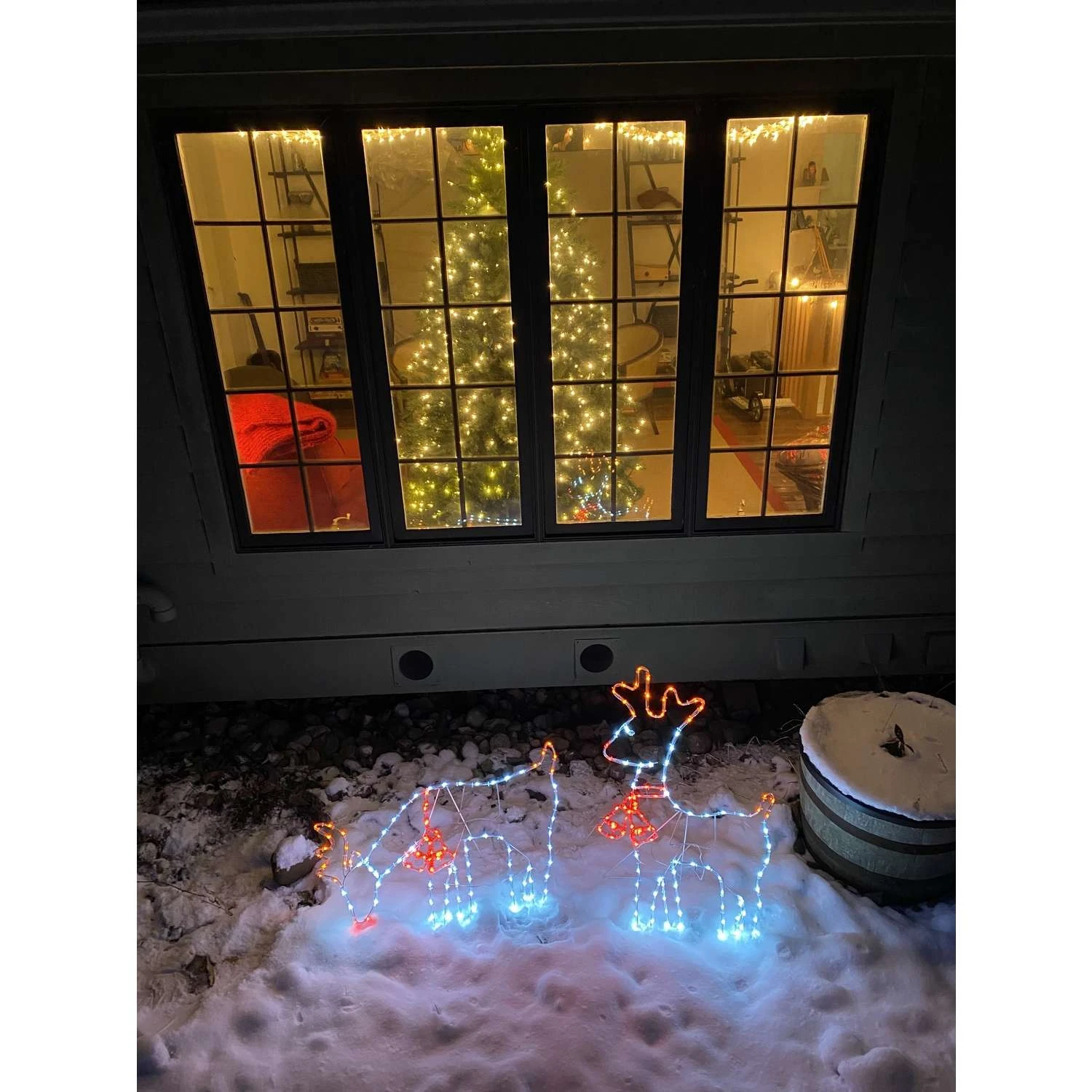 Celebrations LED Multi Feeding Reindeer 31 In. Yard Decor - Image 2