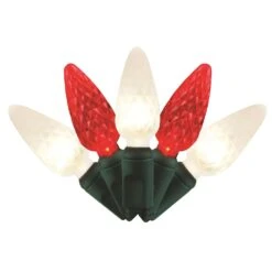 Holiday Bright Lights LED C6 Red/White 100 Ct String Christmas Lights 50 Ft.