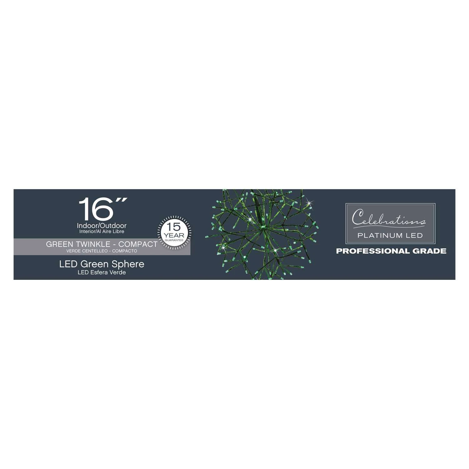 Celebrations Platinum LED Green Shimmer Sphere 16 In. Hanging Decor - Image 4
