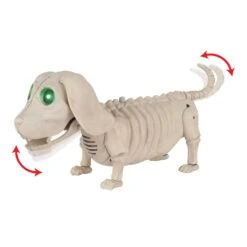 Seasons Green 3.5 In. Prelit Animated Wiener Dog Skeleton Halloween Decor