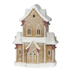 Roman Ginger Bread LED Multicolored Gingerbread House Christmas Village 14.4 In.