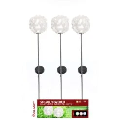 Alpine Solaris LED Snowball Staked 37 In. Pathway Decor