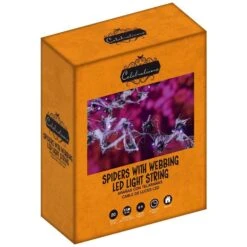 Celebrations Purple 20 Ct LED Prelit Spider With Webbing Lights