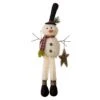 Glitzhome Black/White Christmas Snowman Indoor Christmas Decor 28 In.