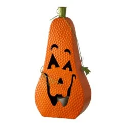 Glitzhome 23.62 In. Prelit Jack-O-Lantern With LED Pillar Fall Decor