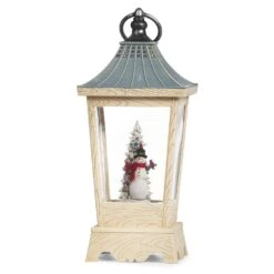 Roman Confetti Lite LED Multicolored Snowman Swirl Dome With Glitter Lantern 10.5 In.