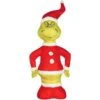 Gemmy Airdorable Multicolored Grinch In Santa Suit Inflatable 19 In.