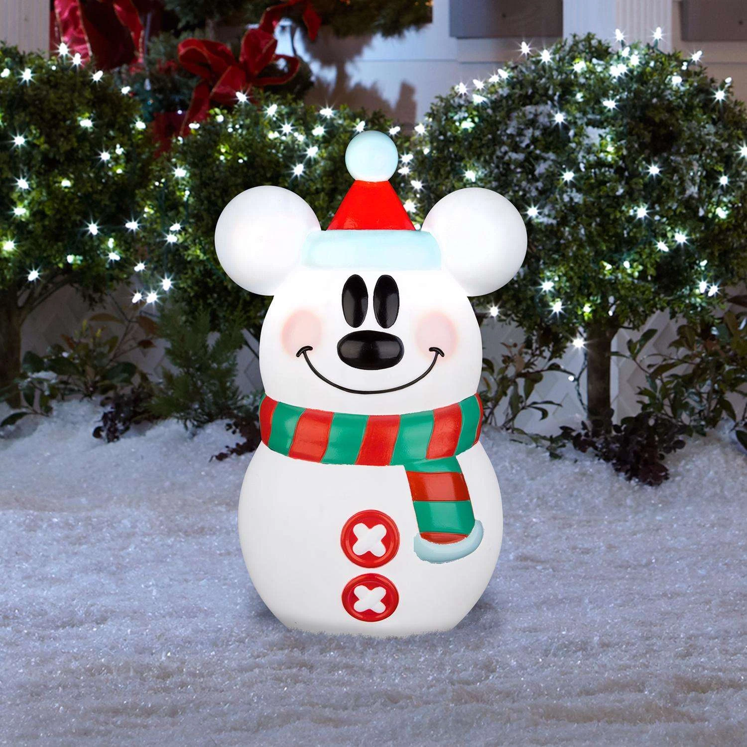 Disney Incandescent Clear Mickey Mouse Snowman 24 In. Blow Mold - Image 2
