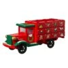 Glitzhome Multicolored Truck Countdown Calendar With Drawer Table Decor 6.3 In.