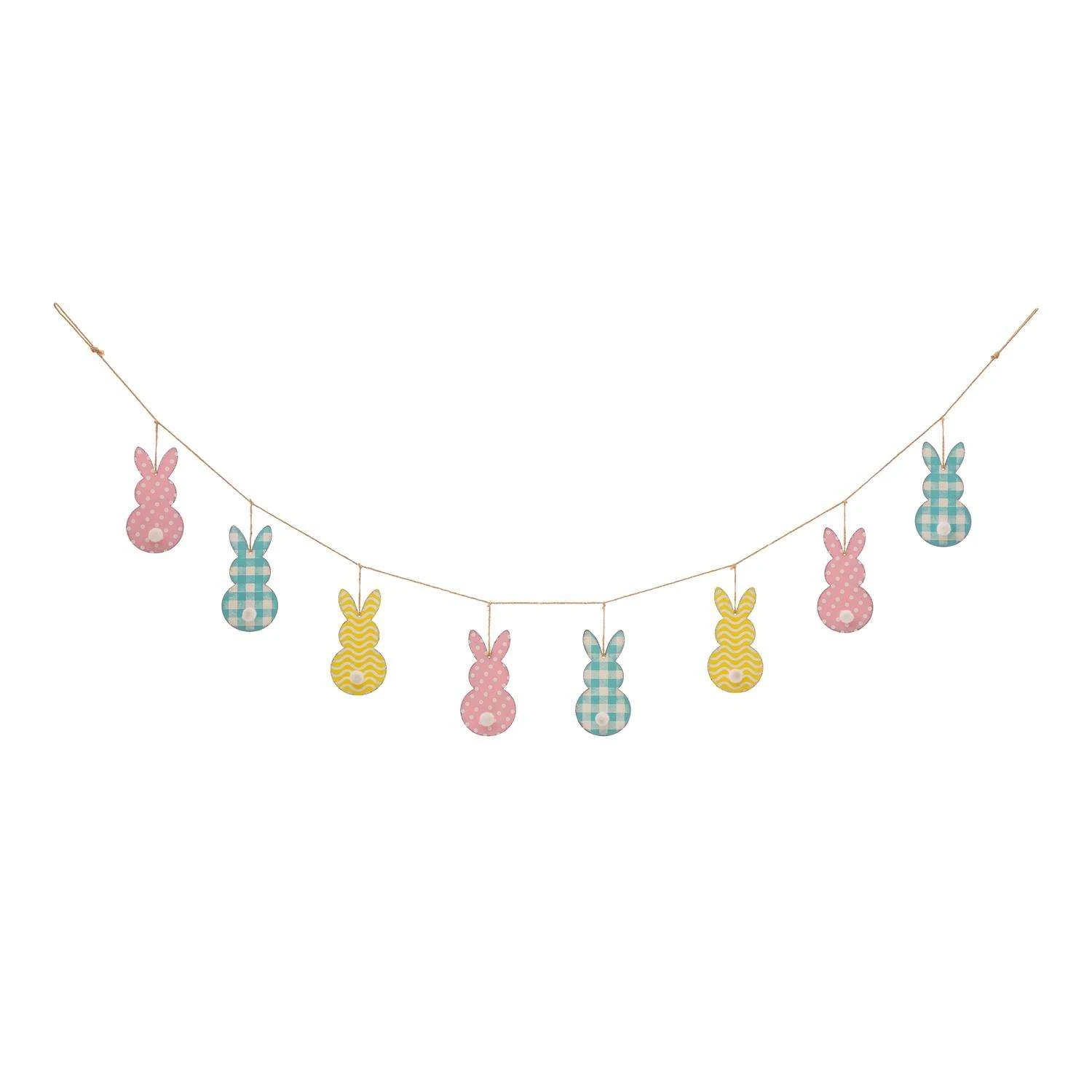 Glitzhome Easter Garland Iron/Linen 1 Pc