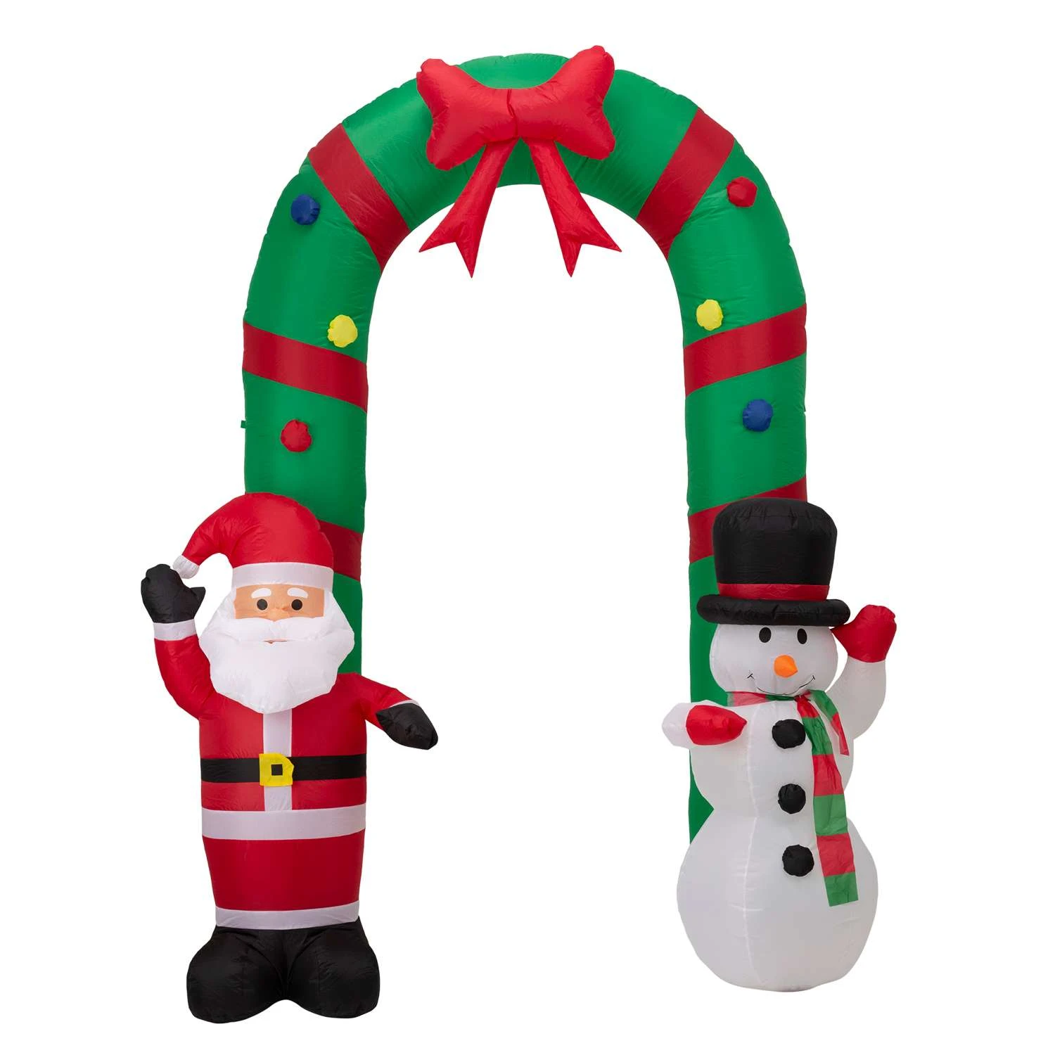 Glitzhome Santa Snowman Gate Arch 96.06 In. Inflatable - Image 3
