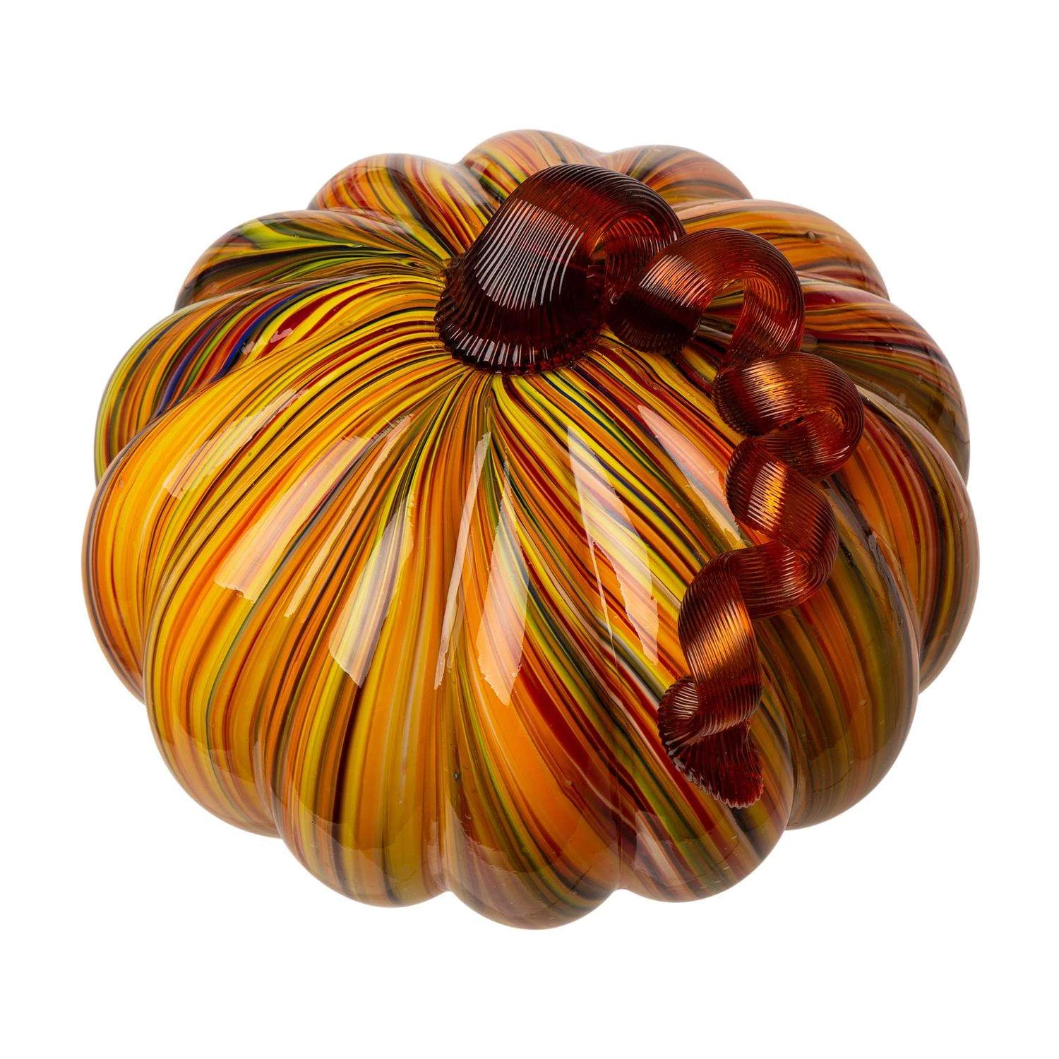 Glitzhome Striped Pumpkin Harvest Decor - Image 4