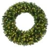 Celebrations Platinum 26 In. D LED Prelit Warm White Mixed Pine Wreath