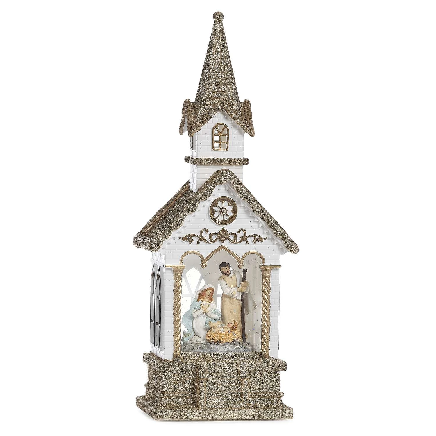 Roman Confetti Lite LED Multicolored Holy Church Swirl Table Decor 11 In.