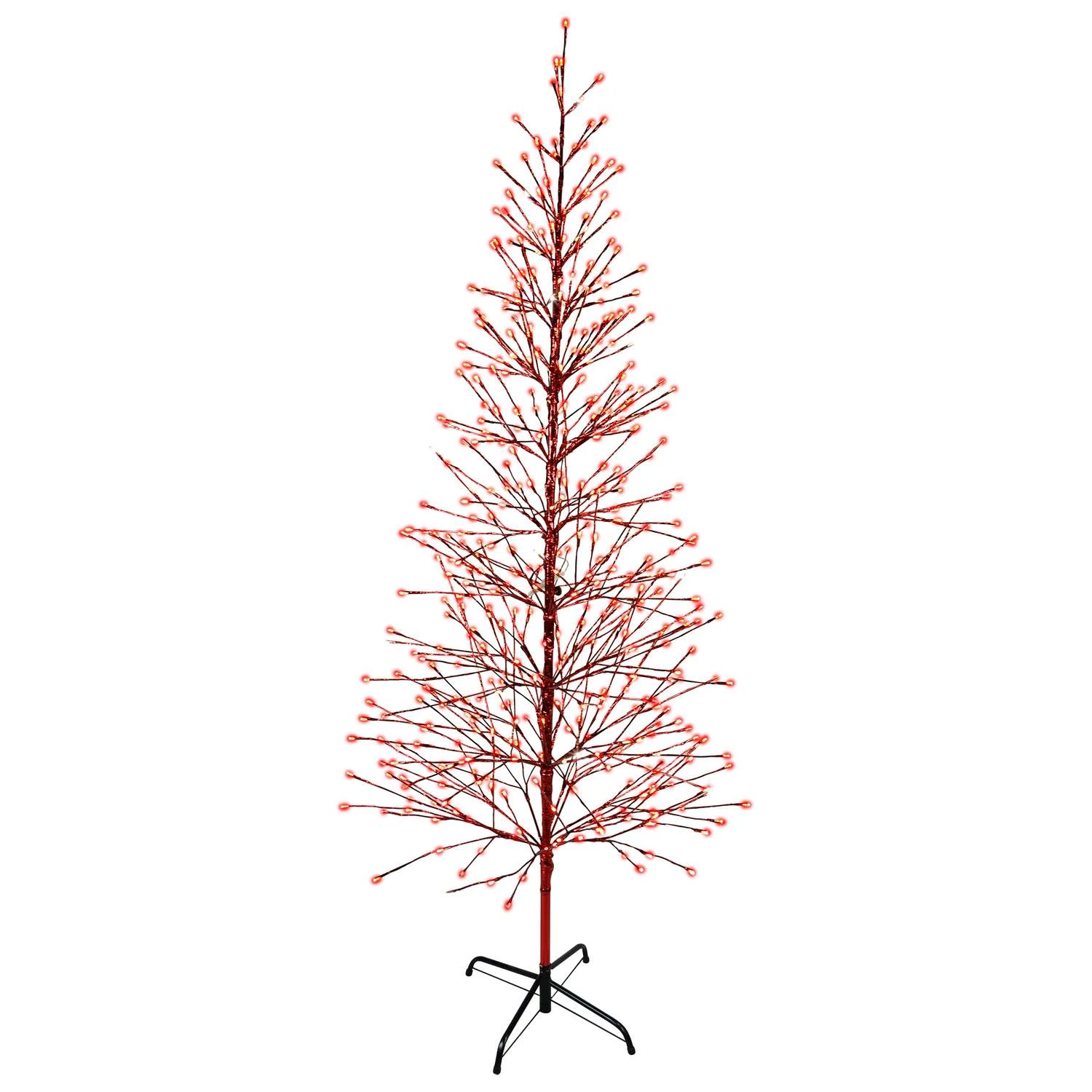 Holiday Bright Lights LED Red Twig Tree 66 In. Yard Decor
