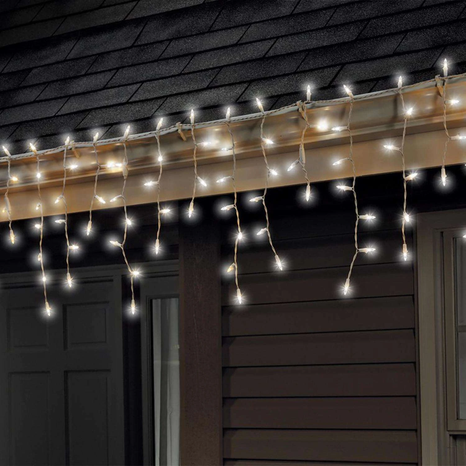 Celebrations LED Mini Cool White 100 Ct Icicle Christmas Lights 5.67 Ft. - Image 2