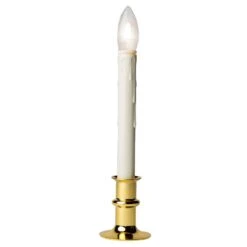 Celestial Lights LED Gold/White Taper Window Candle 13 In.
