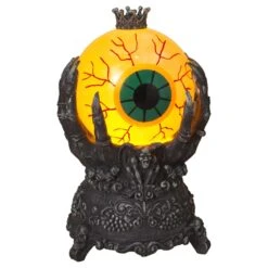 Gerson Black/Yellow 9 In. Prelit Smokey Eye Water Globe Tabletop Decor