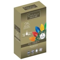 Celebrations Gold LED C9 Multicolored 25 Ct String Christmas Lights 16 Ft.