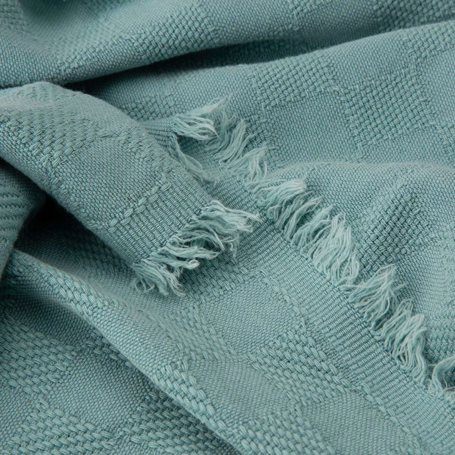 Glitzhome Olive Green Checked Throw Blanket 0.1 In. - Image 3