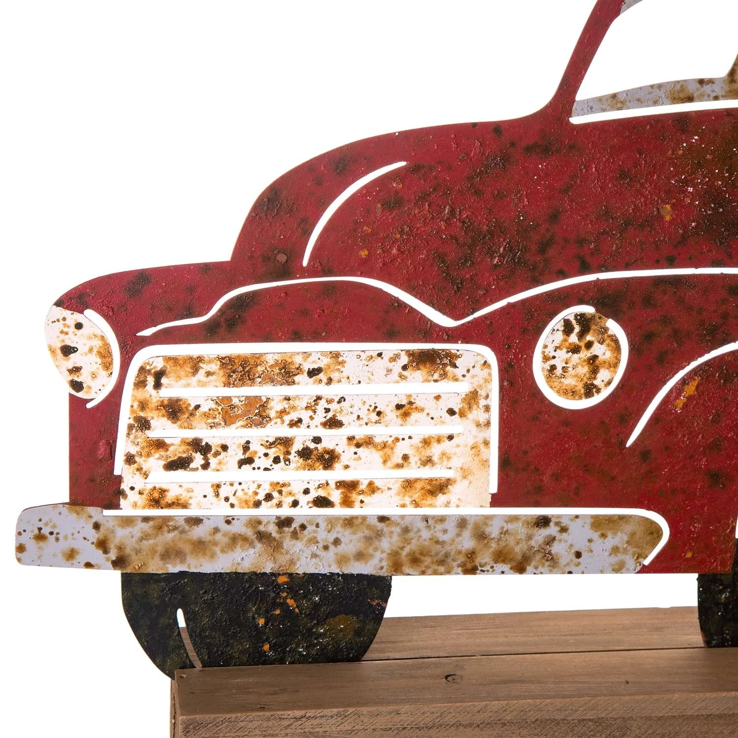 Glitzhome 15.35 In. Rusty Truck Tabletop Decor - Image 2