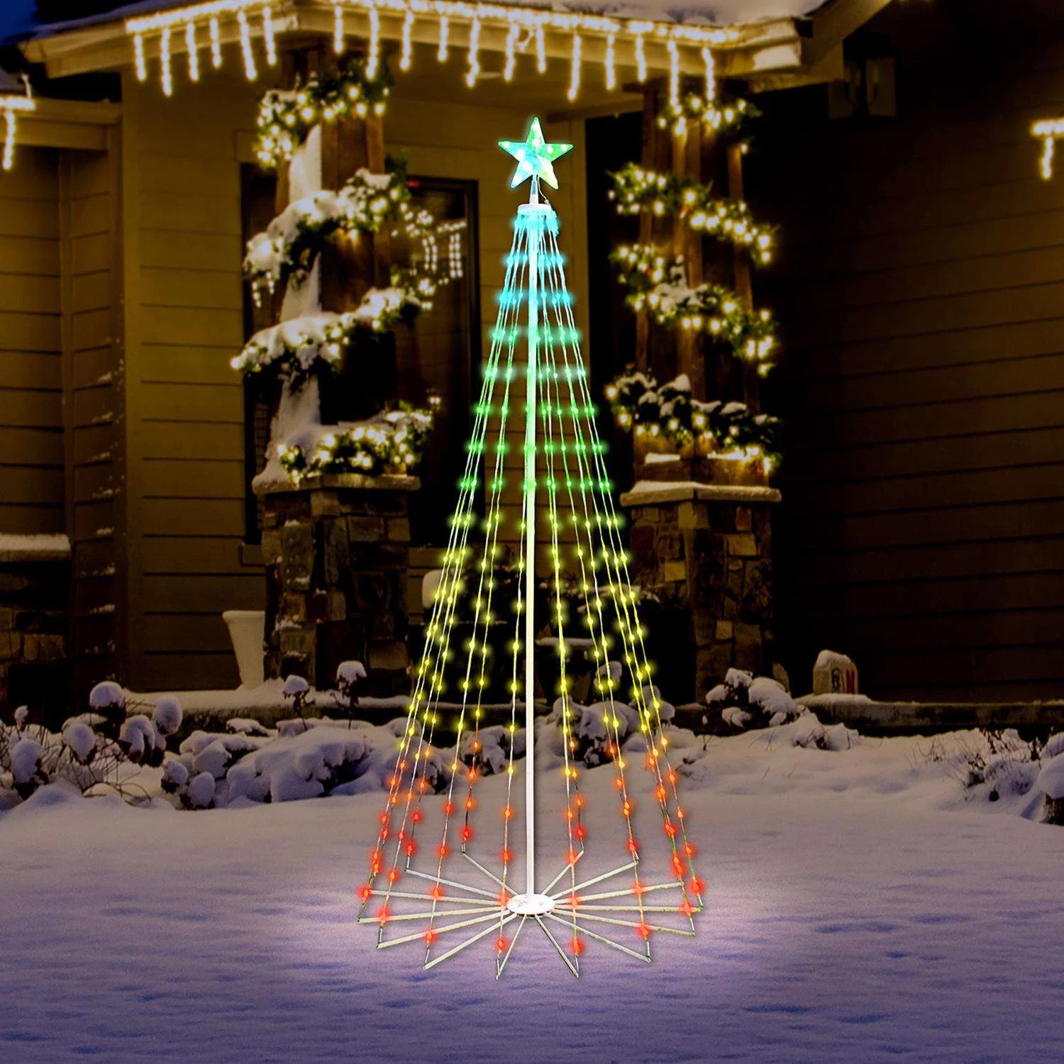 Celebrations LED Straight Frame Dancing Tree 6 Ft. Yard Decor - Image 2