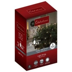 Celebrations Stay Shine Incandescent Mini Clear/Warm White 100 Ct Net Christmas Lights 6 Ft.