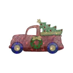Gemmy Flat-tastics LED Multi Christmas Truck 22 In. Yard Decor