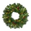 Celebrations Home 24 In. D LED Prelit Warm White Mixed Pine Wreath