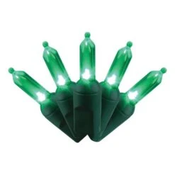 Celebrations Platinum LED T5 Green 50 Ct String Christmas Lights 25 Ft.