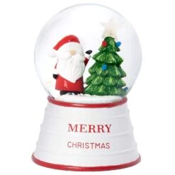 Roman LED Multicolore Gnome Santa Dome With Vintage Tree Indoor Christmas Decor 7 In.