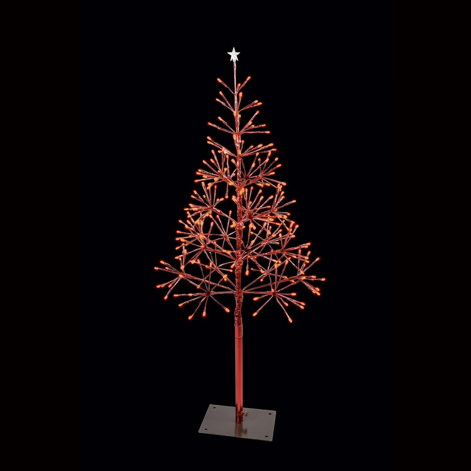Holiday Bright Lights LED Red Lighted Shimmering Tree 42 In. Yard Decor