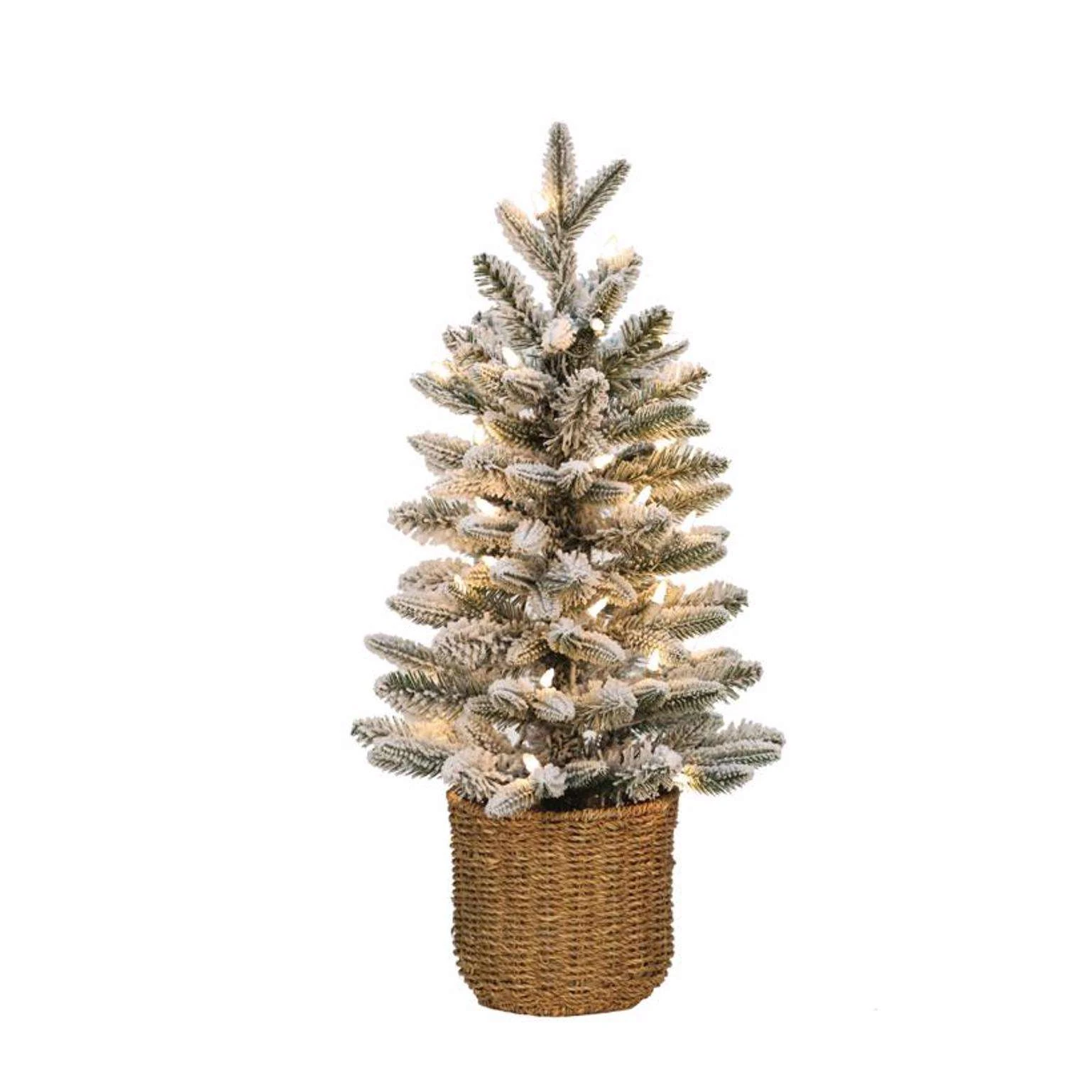Celebrations 2 Ft. Full LED 35 Ct Flocked Christmas Tree