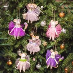 Karma Gifts Multicolored Fairy Mice Ornament 4.25 In.