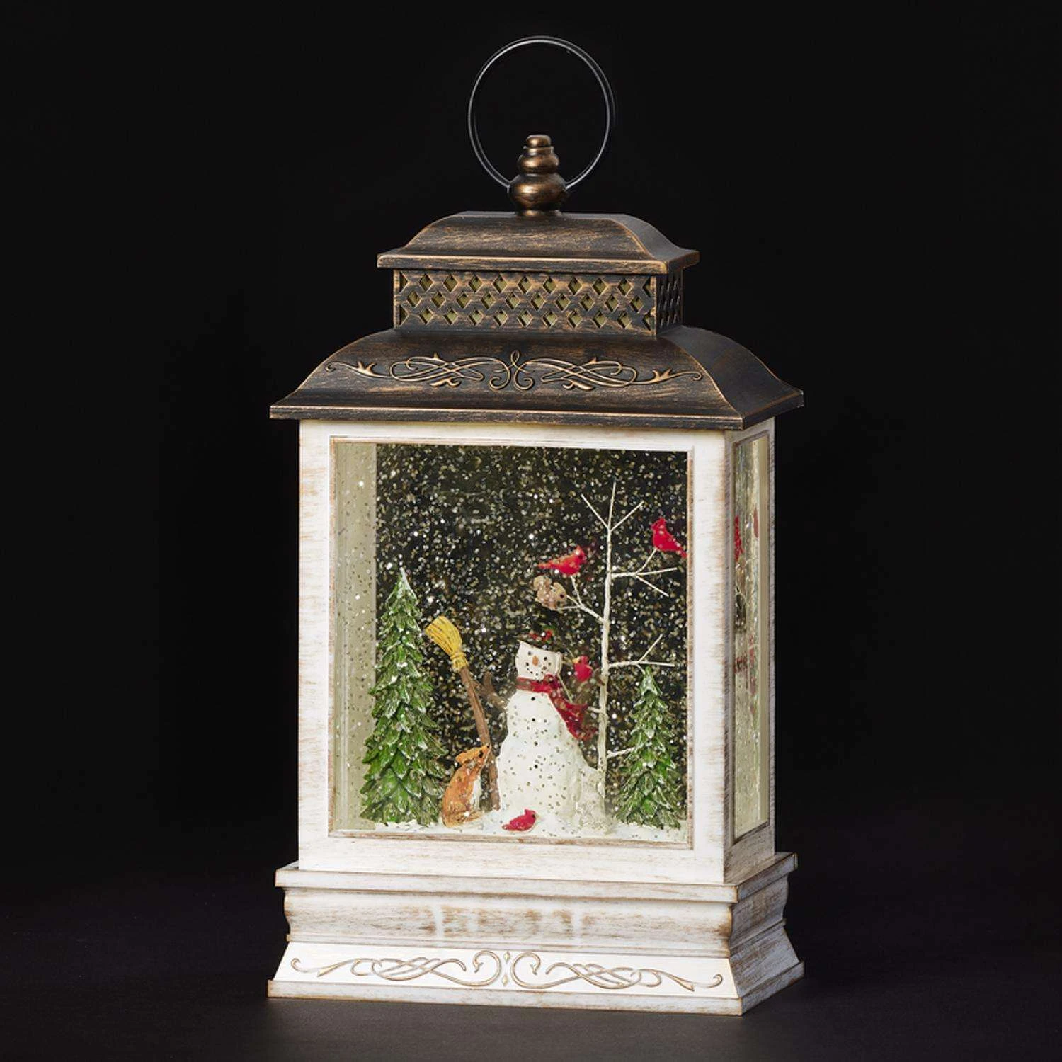 Roman Confetti Lite LED Multicolored Snowman Swirl 2Tone Lantern Indoor Christmas Decor 10.5 In. - Image 2