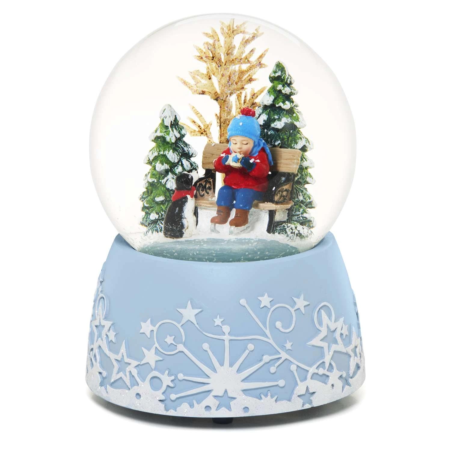 Roman Glitter Dome Multicolored Ice Skating Child With Hot Drink Musical Glitter Indoor Christmas De