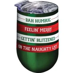 Spoontiques 5.75 In. Christmas Quotes Wine Tumbler 1 Pk